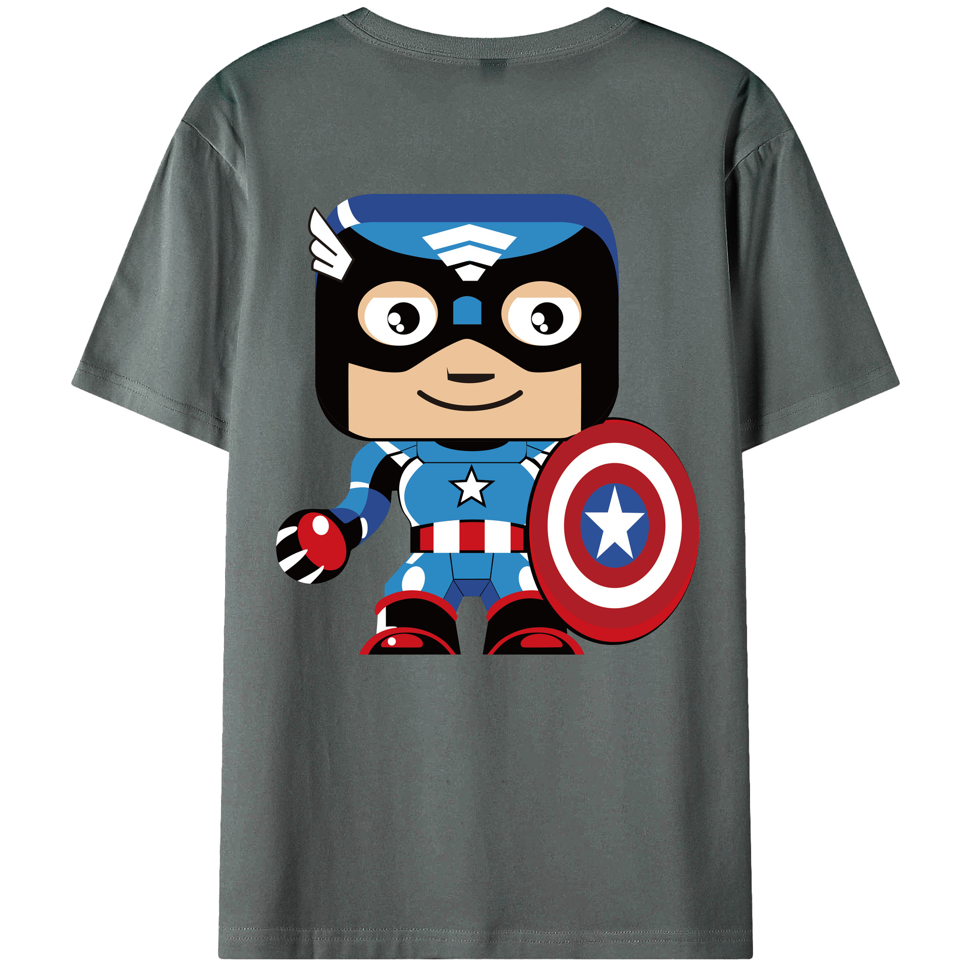 （画像用） アベンジャーズ The Avengers 綿100％ メンズ半袖Tシャツ（バックプリント） 通気性